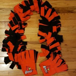 Handmade Fleece University of Louisville Scarf Red Cardinal Pockets Tassel Scarf